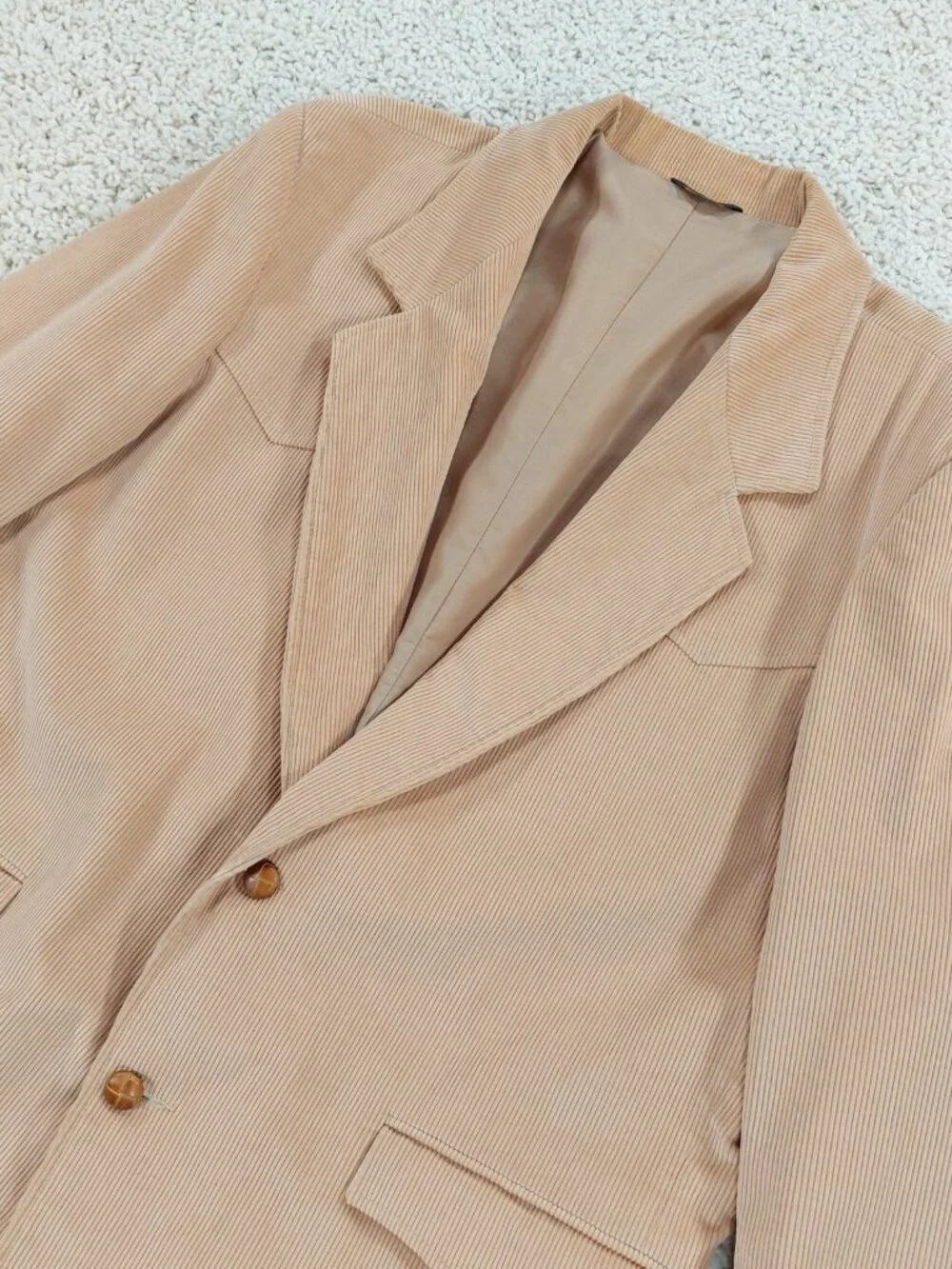 Pioneer Wear Corduroy Western Blazer Jacket Sz 46, Suede Elbow Patch, Yokes, USA